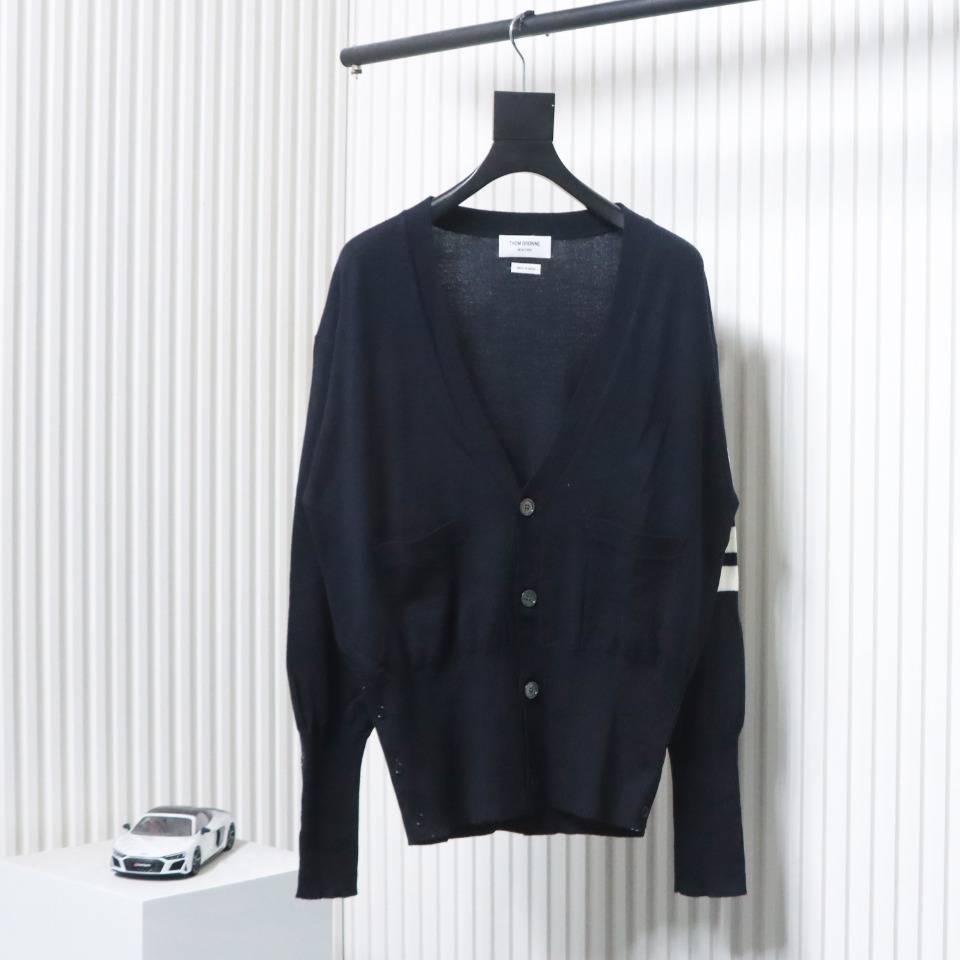 Thom Browne Fine Wool Cardigan Blue
