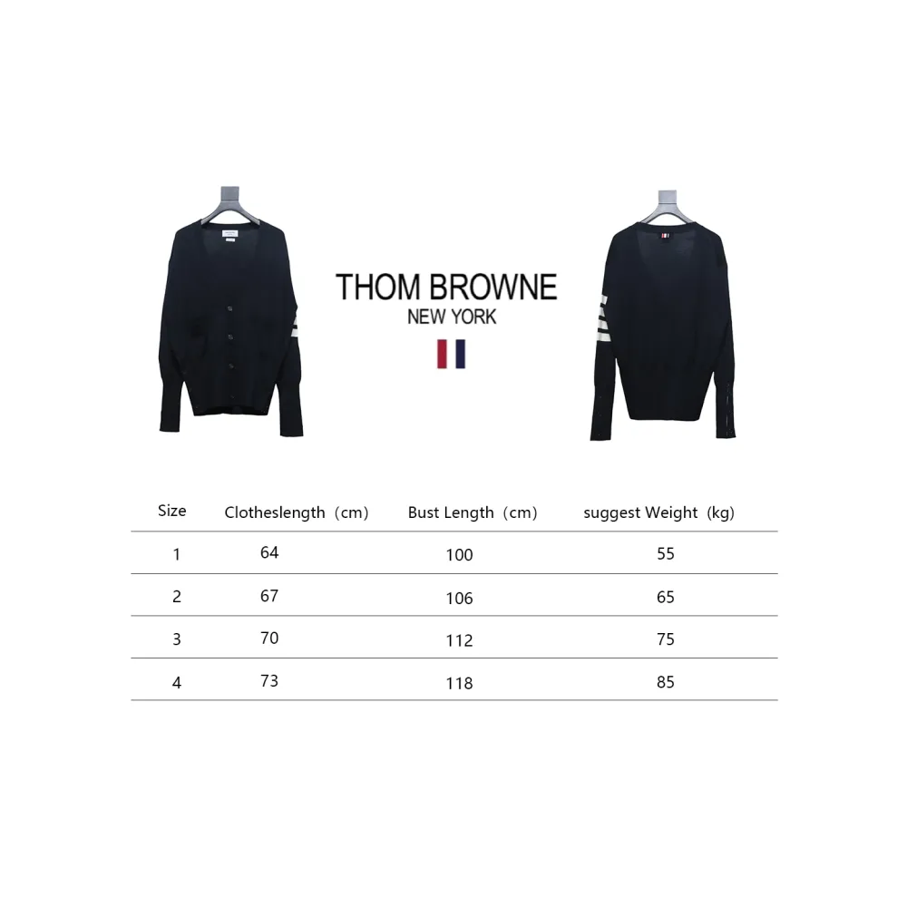 Thom Browne Fine Wool Cardigan Blue
