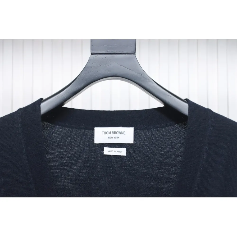 Thom Browne Fine Wool Cardigan Blue