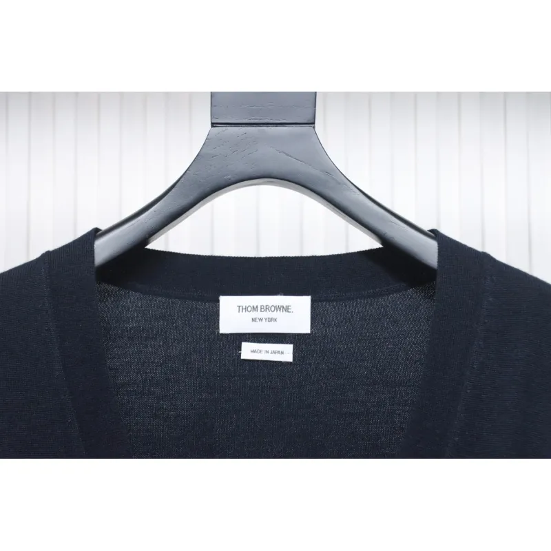 Thom Browne Fine Wool Cardigan Blue