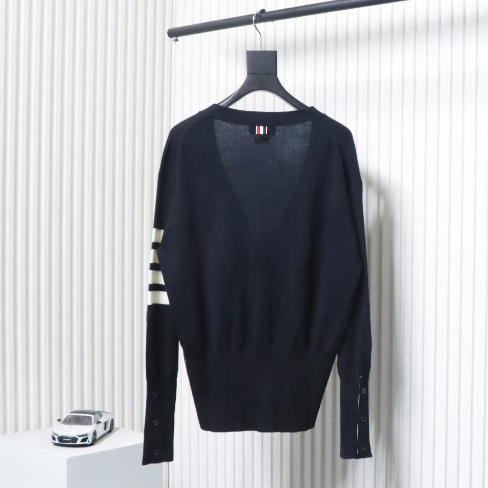 Thom Browne Fine Wool Cardigan Blue