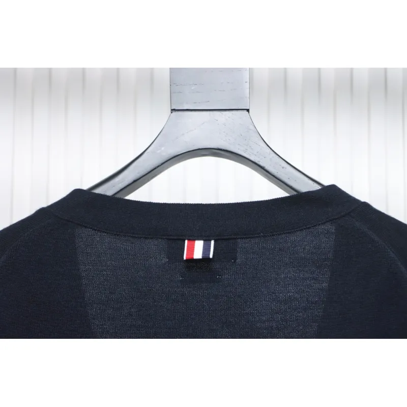 Thom Browne Fine Wool Cardigan Blue