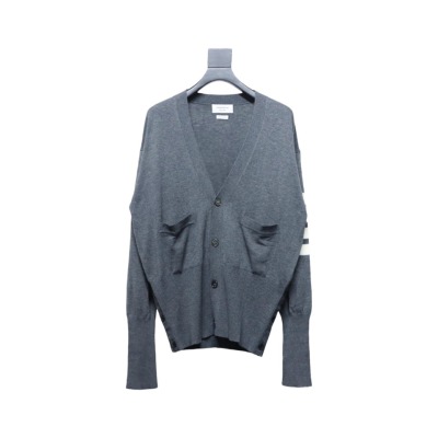 Thom Browne Fine Wool Cardigan Grey 01