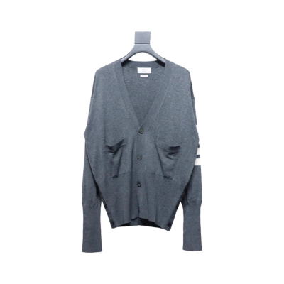 Thom Browne Fine Wool Cardigan Grey 01