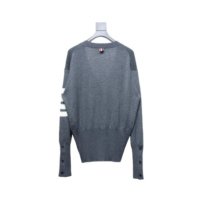 Thom Browne Fine Wool Cardigan Grey 02