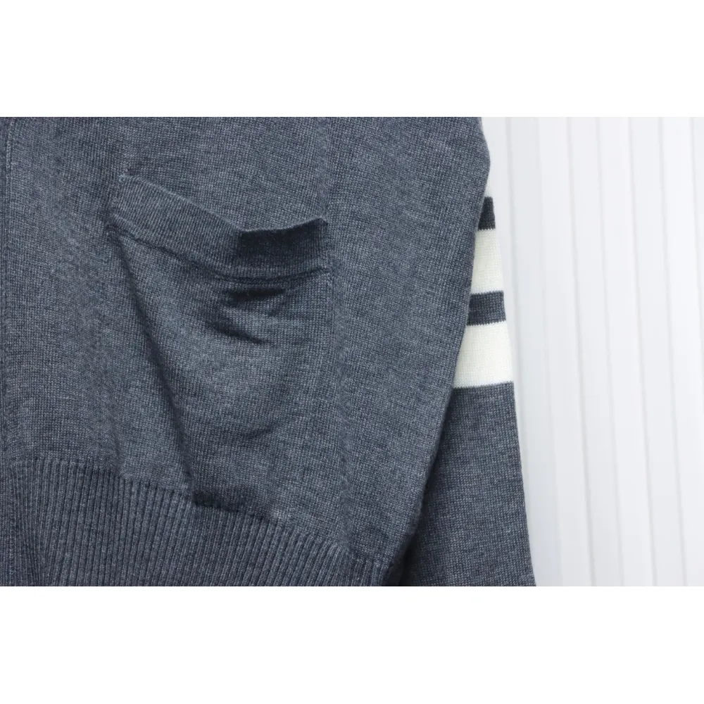 Thom Browne Fine Wool Cardigan Grey