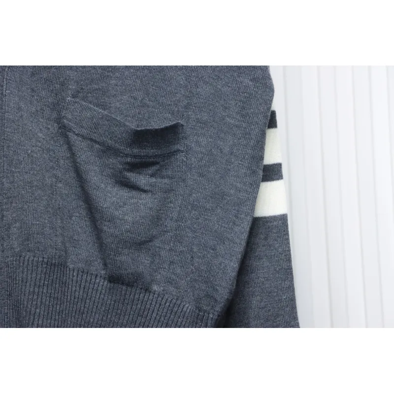 Thom Browne Fine Wool Cardigan Grey