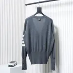 Thom Browne Fine Wool Cardigan Grey