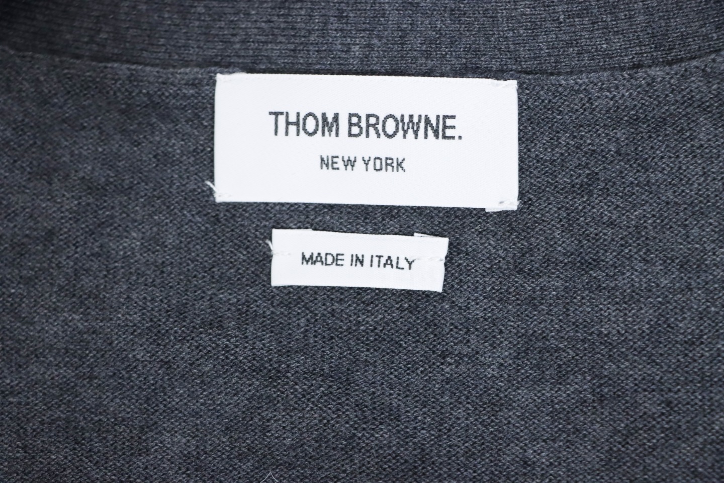 Thom Browne Fine Wool Cardigan Grey