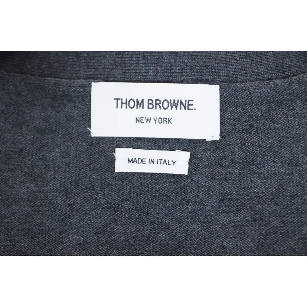 Thom Browne Fine Wool Cardigan Grey