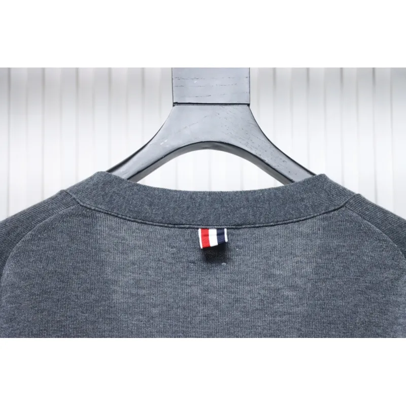 Thom Browne Fine Wool Cardigan Grey
