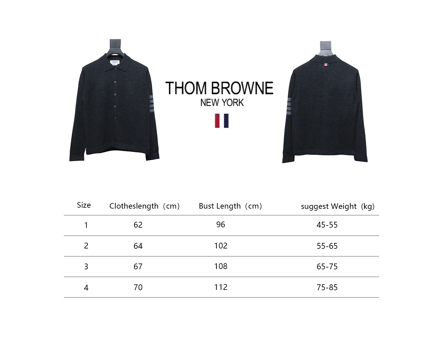 Thom Browne Four-Bar Australian Wool Lapel Cardigan Sweater Black