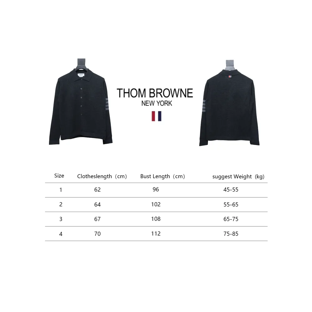 Thom Browne Four-Bar Australian Wool Lapel Cardigan Sweater Black