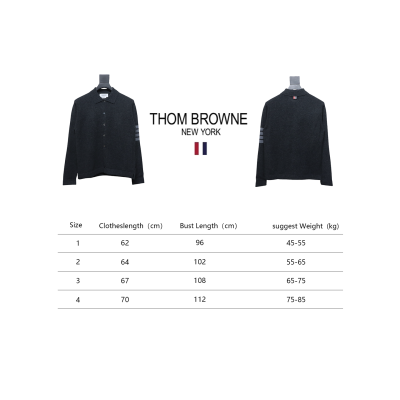 Thom Browne Four-Bar Australian Wool Lapel Cardigan Sweater Black 02