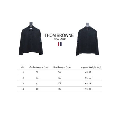 Thom Browne Four-Bar Australian Wool Lapel Cardigan Sweater Black 02