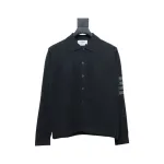Thom Browne Four-Bar Australian Wool Lapel Cardigan Sweater Black