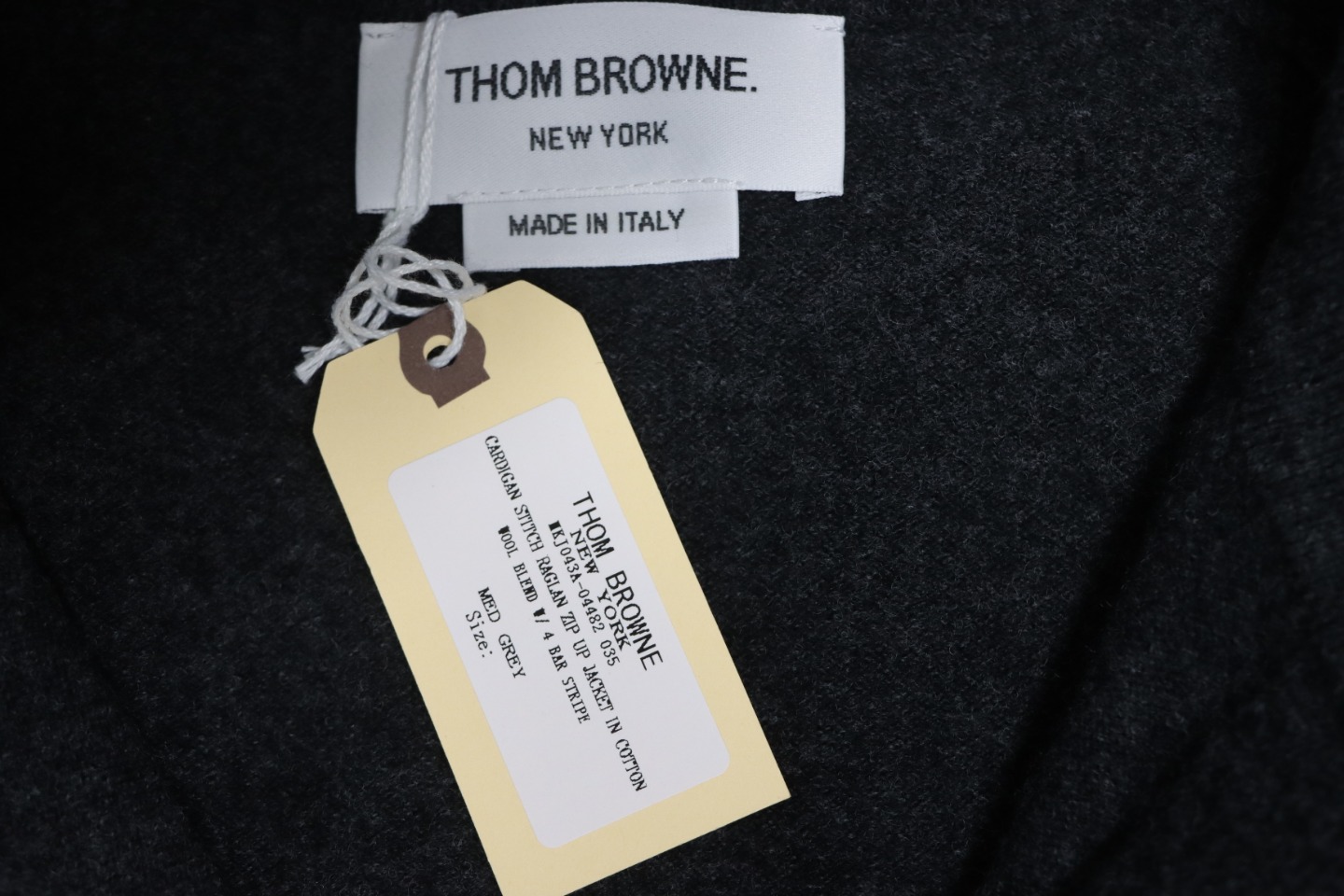 Thom Browne Four-Bar Australian Wool Lapel Cardigan Sweater Black
