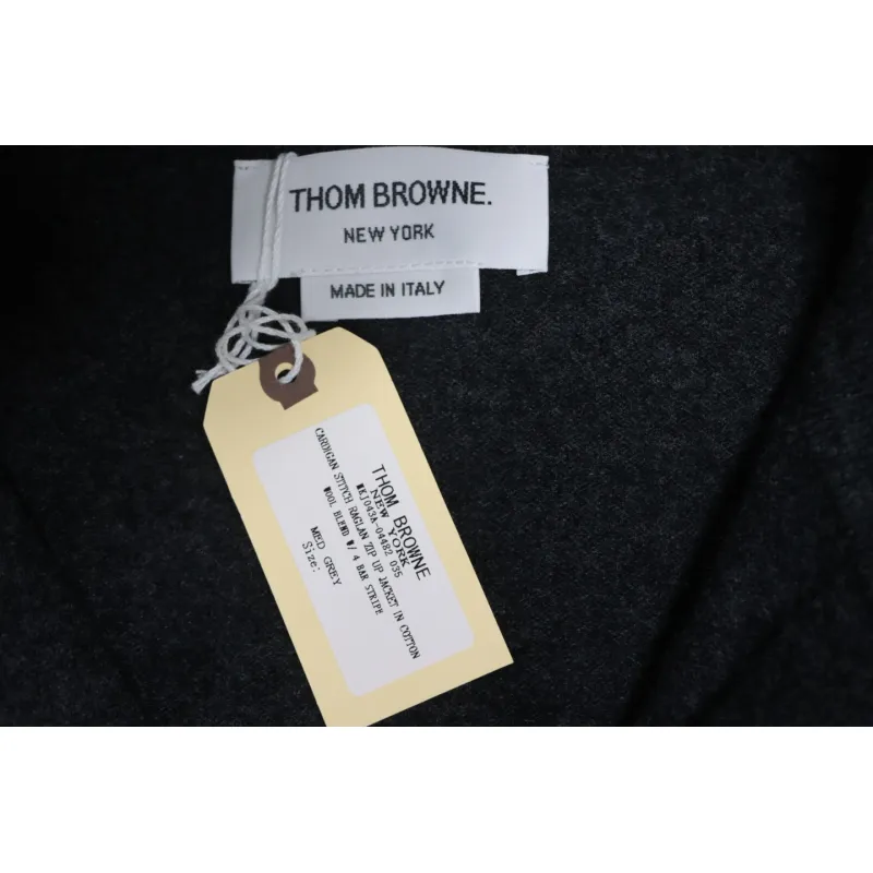 Thom Browne Four-Bar Australian Wool Lapel Cardigan Sweater Black