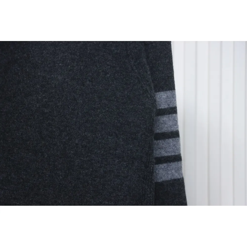 Thom Browne Four-Bar Australian Wool Lapel Cardigan Sweater Black