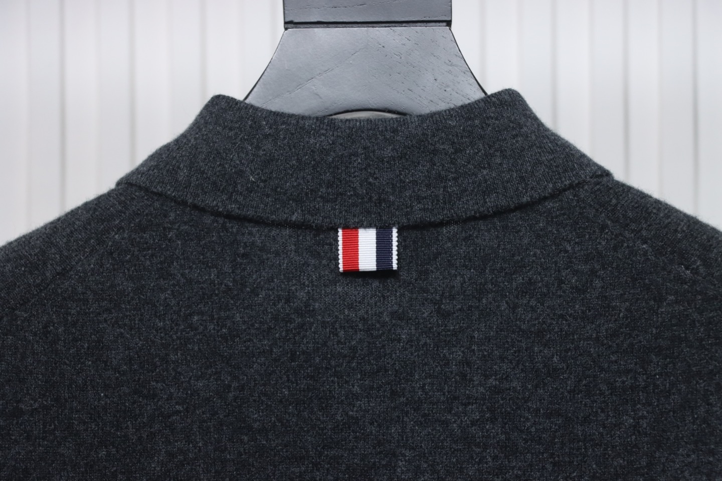 Thom Browne Four-Bar Australian Wool Lapel Cardigan Sweater Black