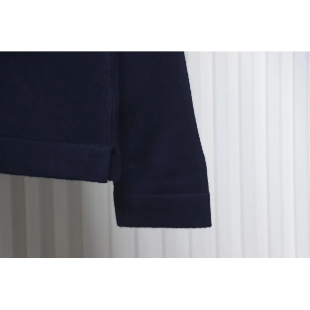 Thom Browne Four-Bar Australian Wool Lapel Cardigan Sweater Blue