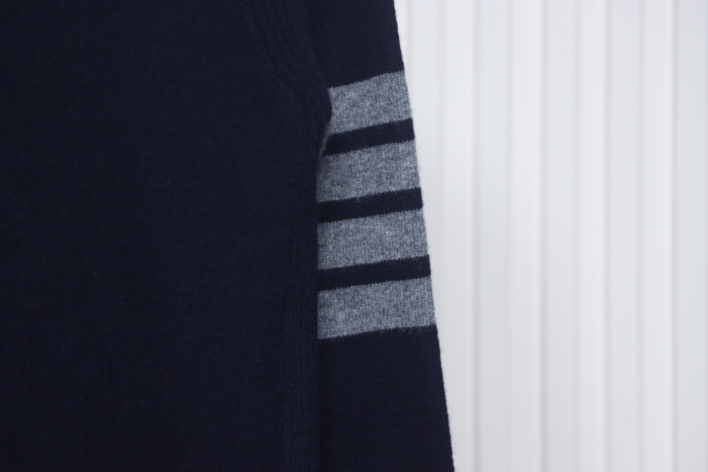 Thom Browne Four-Bar Australian Wool Lapel Cardigan Sweater Blue