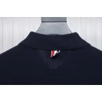 Thom Browne Four-Bar Australian Wool Lapel Cardigan Sweater Blue