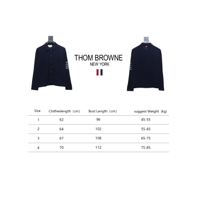 Thom Browne Four-Bar Australian Wool Lapel Cardigan Sweater Blue 02