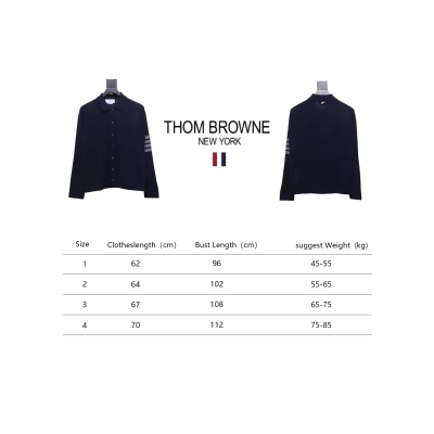 Thom Browne Four-Bar Australian Wool Lapel Cardigan Sweater Blue 02