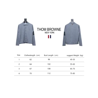 Thom Browne Four-Bar Australian Wool Lapel Cardigan Sweater Grey 02