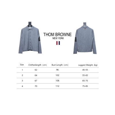Thom Browne Four-Bar Australian Wool Lapel Cardigan Sweater Grey 02