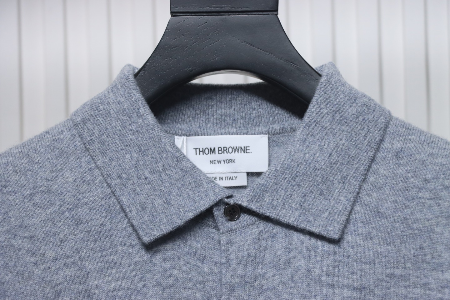Thom Browne Four-Bar Australian Wool Lapel Cardigan Sweater Grey
