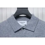 Thom Browne Four-Bar Australian Wool Lapel Cardigan Sweater Grey