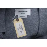 Thom Browne Four-Bar Australian Wool Lapel Cardigan Sweater Grey