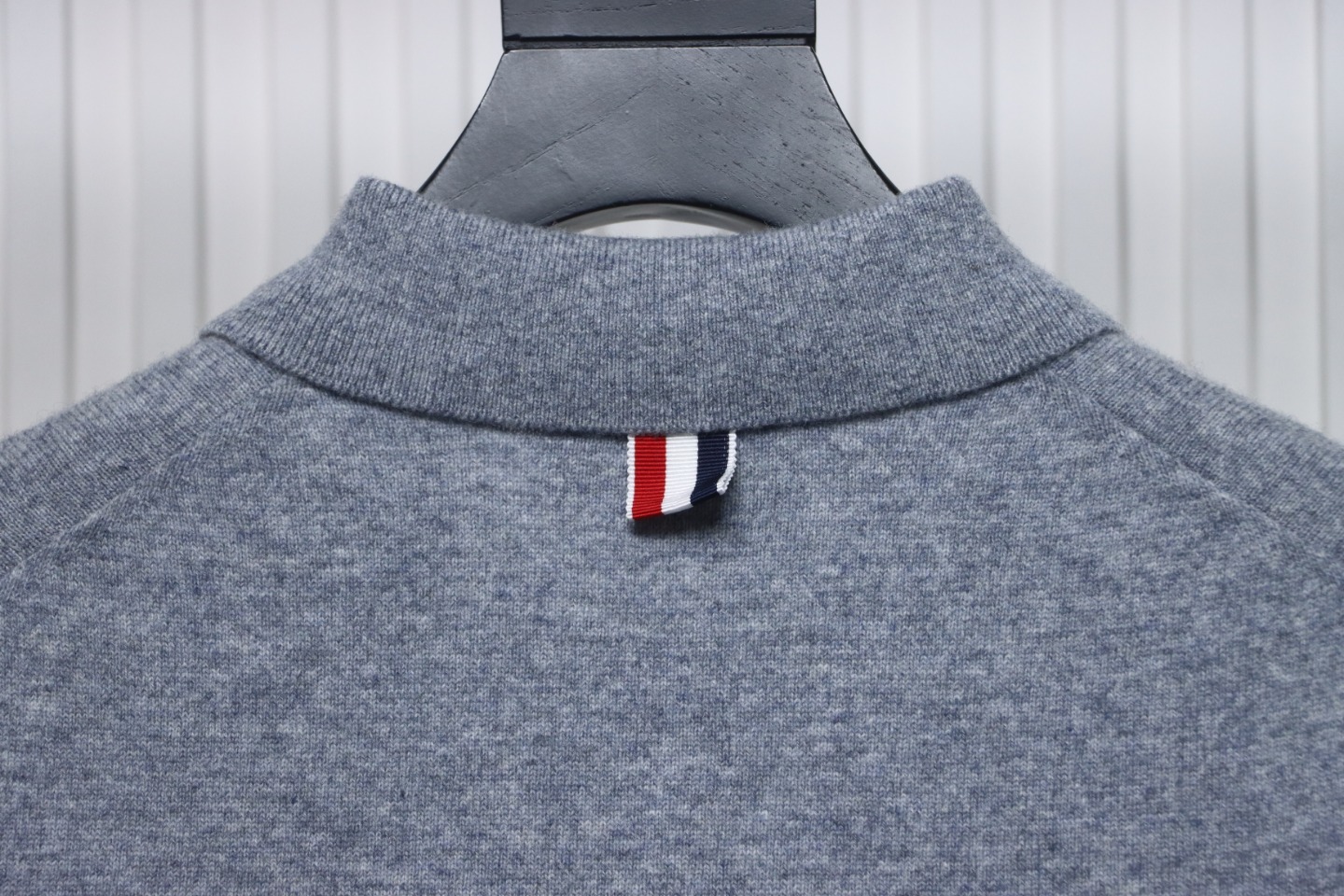 Thom Browne Four-Bar Australian Wool Lapel Cardigan Sweater Grey