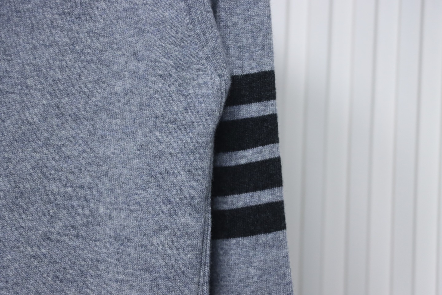 Thom Browne Four-Bar Australian Wool Lapel Cardigan Sweater Grey