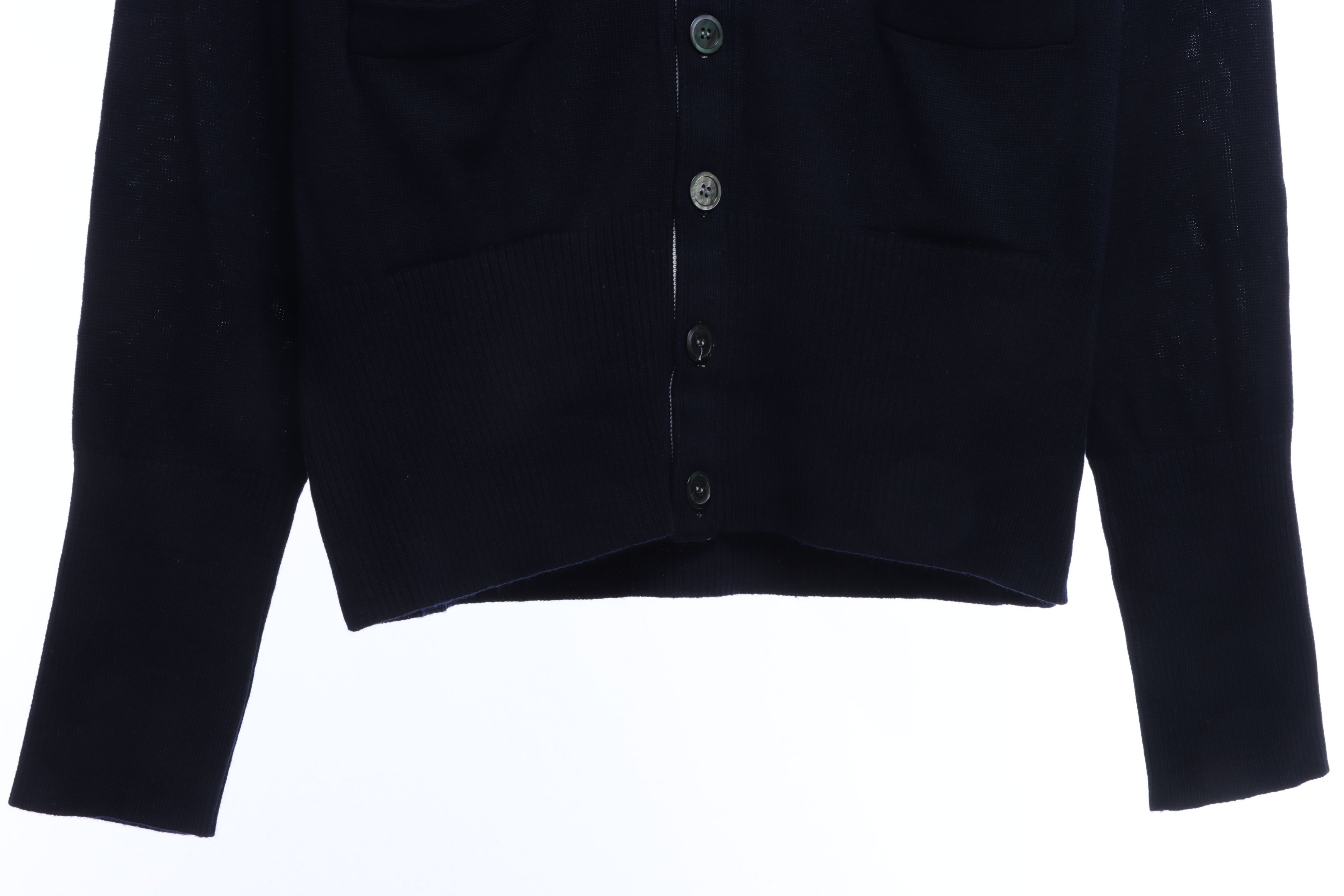 Thom Browne Four-Bar White Striped Cardigan