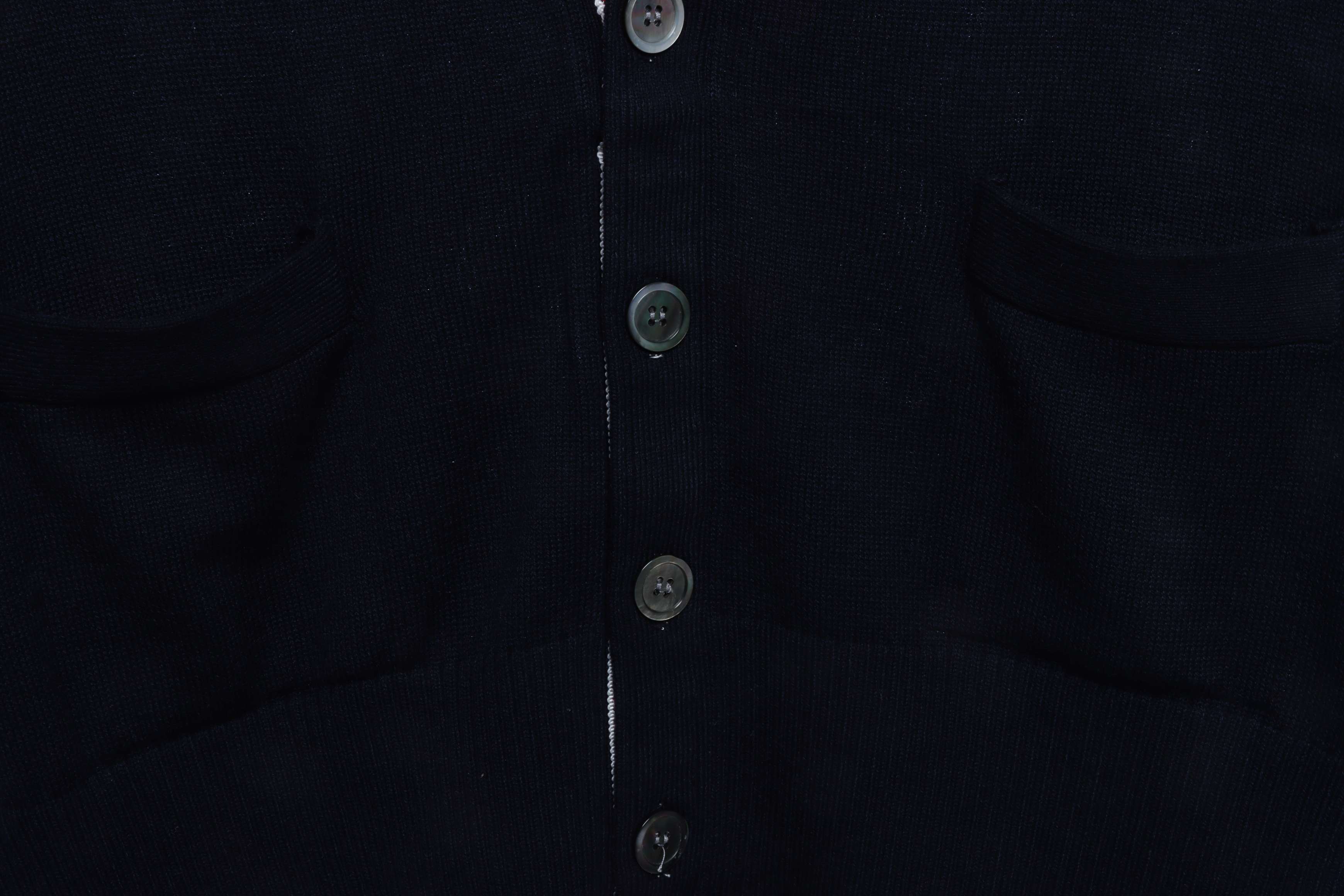 Thom Browne Four-Bar White Striped Cardigan