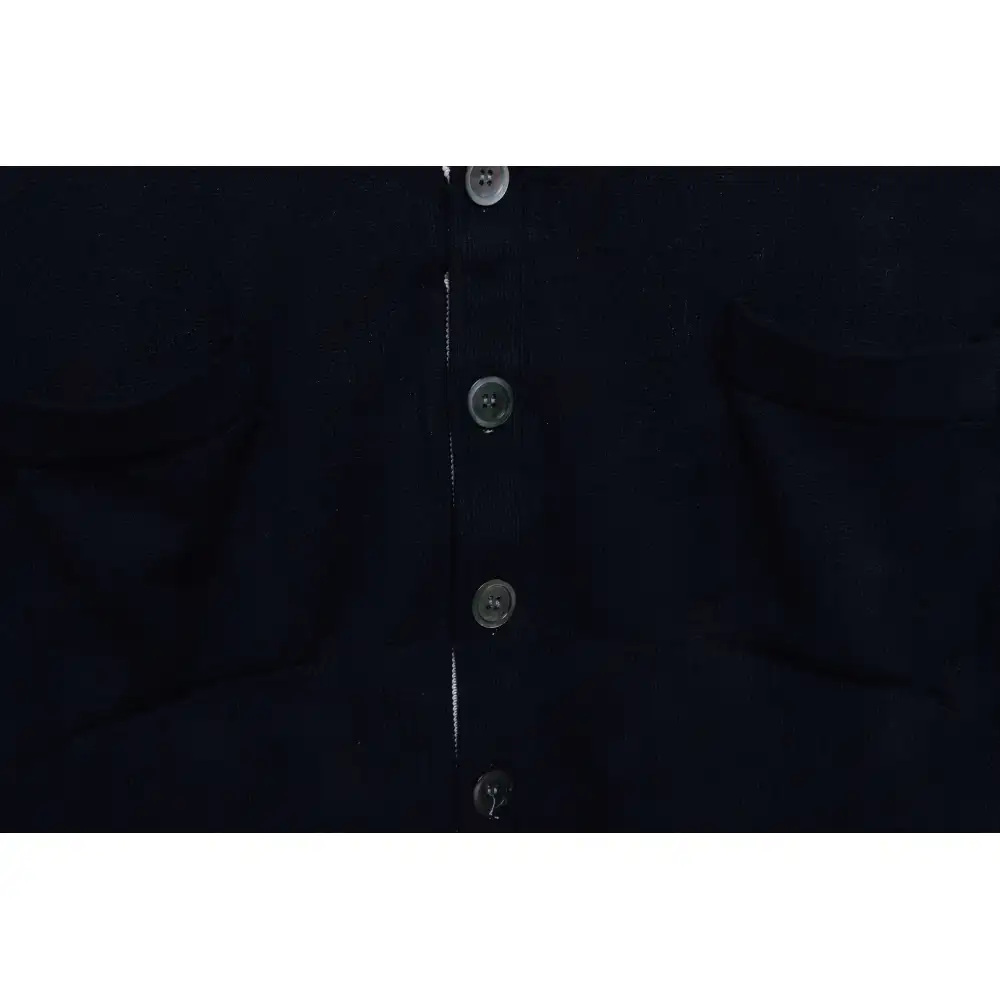 Thom Browne Four-Bar White Striped Cardigan