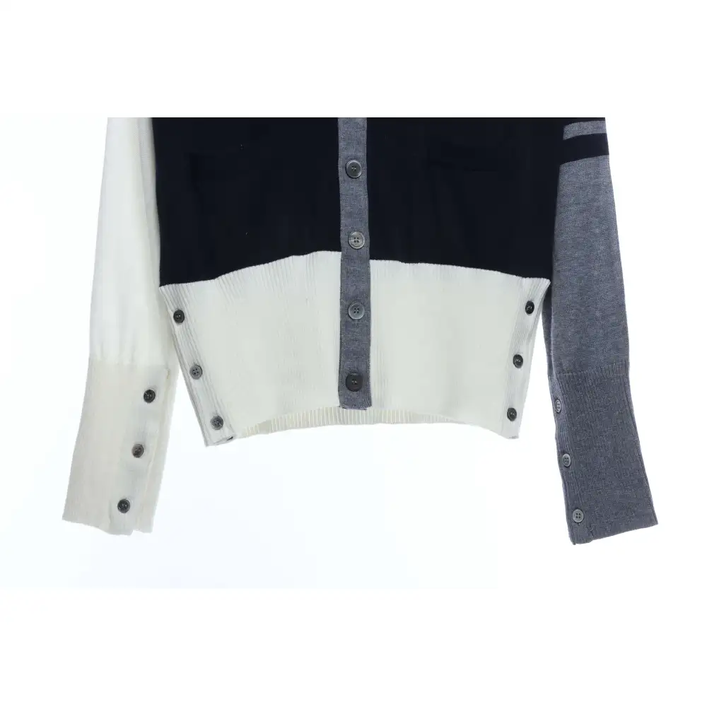 Thom Browne Four-Stripe Color-Block Wool Cardigan