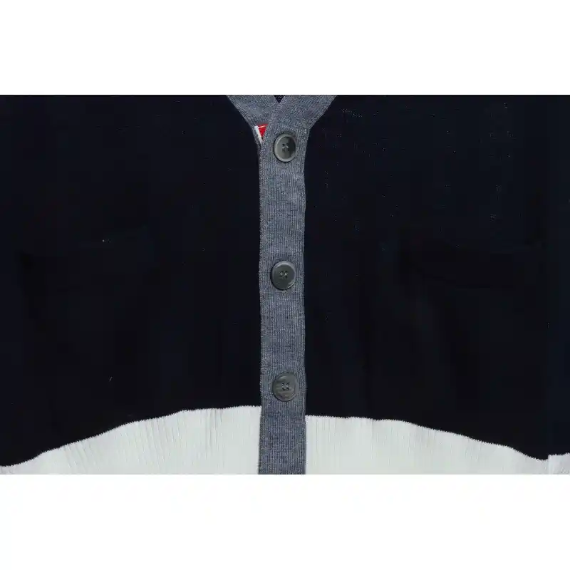 Thom Browne Four-Stripe Color-Block Wool Cardigan