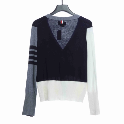 Thom Browne Four-Stripe Color-Block Wool Cardigan 02
