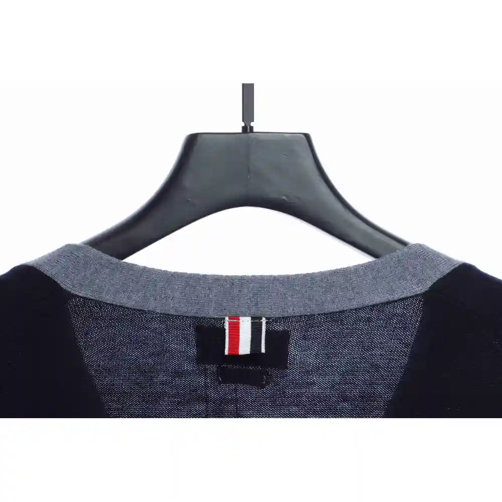 Thom Browne Four-Stripe Color-Block Wool Cardigan