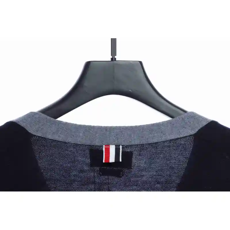 Thom Browne Four-Stripe Color-Block Wool Cardigan