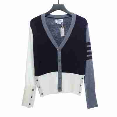 Thom Browne Four-Stripe Color-Block Wool Cardigan 01