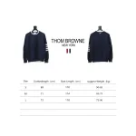 Thom Browne New Season Four-Striped Color-Blocked Long-Sleeved Round Neck Sweater Blue