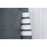 Thom Browne New Season Four-Striped Color-Blocked Long-Sleeved Round Neck Sweater Grey