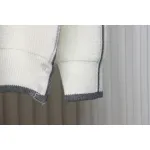 Thom Browne New Season Four-Striped Color-Blocked Long-Sleeved Round Neck Sweater White
