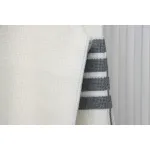 Thom Browne New Season Four-Striped Color-Blocked Long-Sleeved Round Neck Sweater White