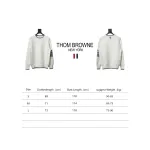 Thom Browne New Season Four-Striped Color-Blocked Long-Sleeved Round Neck Sweater White